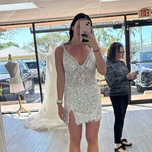 White Sequin Mini Dress